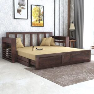 Premium Sheesham Wood Sofa Bed by Ganpati Arts