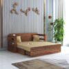 Sheesham Wood 3 Seater Italian Sofa Cum Bed with Storage & Side Pockets