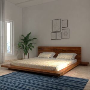 Sheesham Wood Lurid King Size Bed by Ganpati Arts