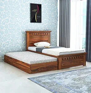 Single Bed with Pull Out Bed in Solid Wood – Trundle Design