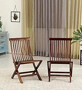 Wooden Folding Chair Set of 2 for Indoor & Outdoor Use