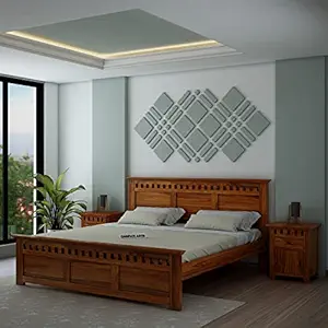 Wooden King Size Bed in Solid Wood – Modern Natural Finish