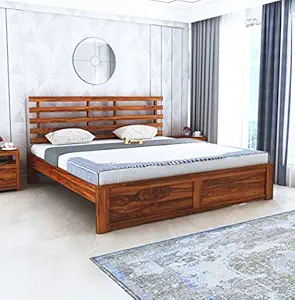 Wooden Queen Size Bed in Solid Wood – Contemporary Design