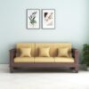 Ganpati Arts Solid Sheesham Wood 3 Seater Sofa For Living Room  (Walnut Finish)