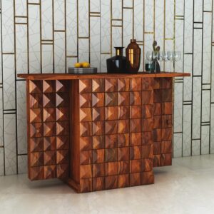 Ganpati Arts Sheesham Wood Bar Cabinet with Storage for Living Room