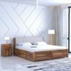 Ganpati Arts Solid Sheesham Wood King Size Boston Bed with Box Storage