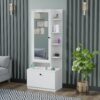 Wooden Dressing Table for Bedroom with 1 Drawer, Mirror and Huge Storage Space