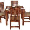 Solid Sheesham Wood Dining Table 4 Seater with Chair Set