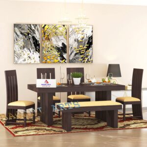 Wooden Solid Sheesham Wood 6 Seater Dining Table