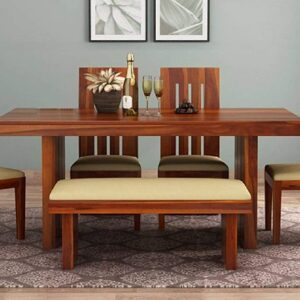 Wood Dining Table 6 Seater with Chair