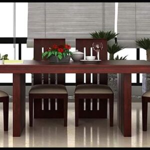 Wood Dining Table 6 Seater with Chair Set