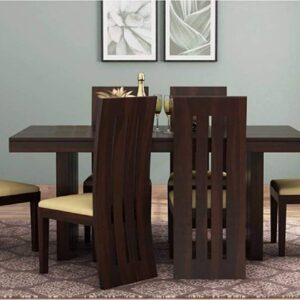 Wood Dining Table 6 Seater with Chair Set
