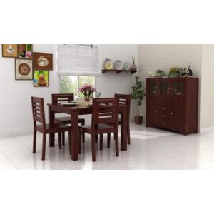 Sheesham Wood Dining Table 4 Seater Set with Chair