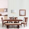 Sheesham Wood 6 Seater Dining Table with 4 Chair 1 Bench for Living Room Home Dining Room Set Furniture (Natural Brown Finish)