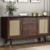 GCA1 WOODZONE Wooden Sideboard Cabinet for Living Room | Walnut Finish