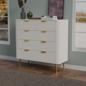 GCA WOODZONE Wooden Chest of Drawer | Warm White