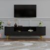 GCA WOODZONE Wooden TV Unit  with 2 Doors Drawers for Living Room |