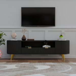 GCA WOODZONE Wooden TV Unit  with 2 Doors Drawers for Living Room |