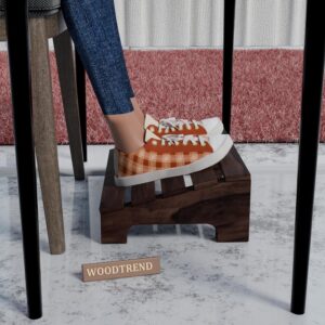 WOODTREND Solid Sheesham Wooden Footrest  (Walnut Finish)