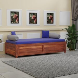 WOODTREND Solid Sheesham Wood Diwan Bed with Storage | 3 Seater