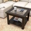 Solid Sheesham Wooden Square Coffee Table For Living Room