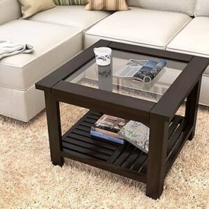 Solid Sheesham Wooden Square Coffee Table For Living Room