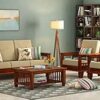 Home Furniture Wood Sofa Set 5 Seater Living Room || Wood Sofa Set || Without Pillow || Sofa Set 5 Seater || Five Seater Sofa Set || Office Furniture Sofa Set || 3+1+1, Honey Finish