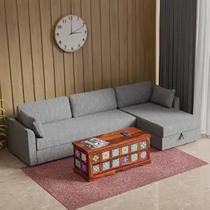 Wooden Coffee Table Living Room | Wood Center Table Storage | Home Furniture | Hall Sofa Coffee Table, Tea Table | Sheesham Wood Coffee Table Cum Trunk Box, Honey Finish