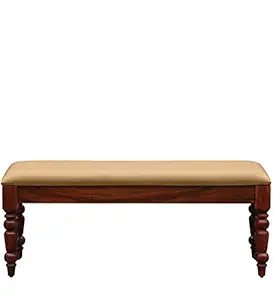 Solid Sheesham Wooden Bench for Living Room | Wood 3 Seater Bench for Sitting | Home Dining Room Furniture | Balcony Garden and Outdoor | Bliss Honey Brown