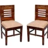Wooden Dining Chairs Only | Wooden Dinning Chairs with Cushion | Dining Room Furniture | Sheesham Wood, Set of 2, Natural Brown