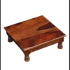 Solid Sheesham Teak Wood Wooden Pooja Chowki | Ganesh chaturthi Bajot | Navratra Pooja Chowki | Indian Festiva l Wood Diwali Pooja Chowki | Home Pooja Temple | Maple Finish
