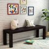 Solid Wooden Sheesham Wood Bench for Sitting | Balcony Garden and OutdoorBench | Walnut Finish