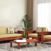 Teak Wood Sofa Set 5 Seater Living Room | 3+1+1 | Sheesham Wood SofaSet Home Office Furniture | Without Pillow| Honey Finish