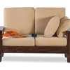 Teak Wood 2 Seater Sofa Set Living Room |Sheesham Wood SofaSet Home Office Furniture | Brown Walnut Finish