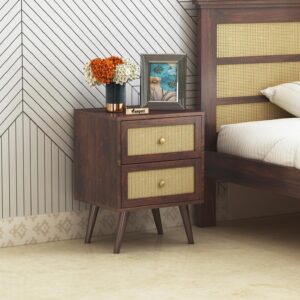 Sheesham Wood Bedside Table with Drawer Storage | Ganpati Arts