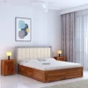 Ganpati Arts Solid Sheesham Wood King Size Bed with Box Storage (Natural Finish)