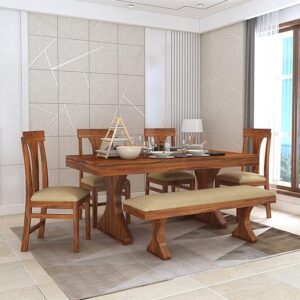 Premium Sheesham Wood Dining Table 6 Seater for Homes