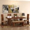 Wooden 6 Seater Dining Table with Chairs