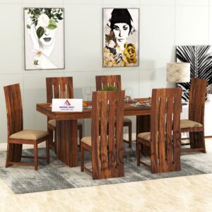 Wooden Solid Sheesham Wood 4 Seater Dining Table with Chairs