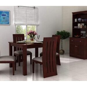 Wood Dining Table 4 Seater Set with 4 Chair