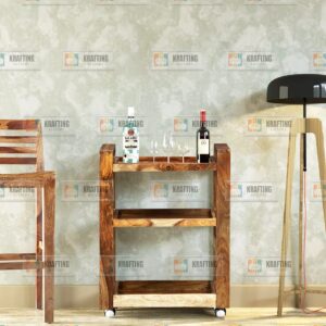 WOODTREND Solid Wood Bar Trolley