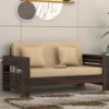 Sheesham Wood 2 Seater Sofa Set Walnut Finish