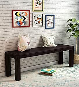 Solid Wooden Sheesham Wood Bench for Sitting | Balcony Garden and OutdoorBench | Walnut Finish