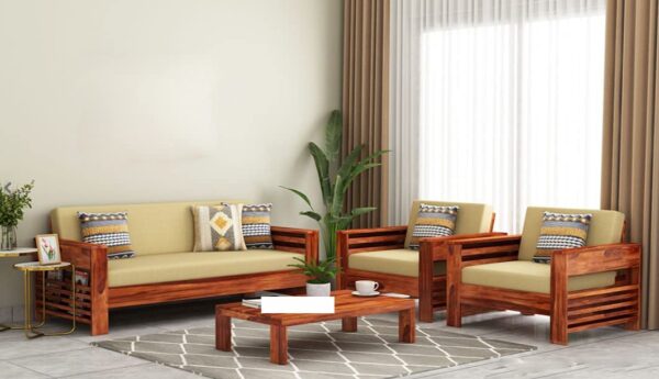 Teak Wood Sofa Set 5 Seater Living Room