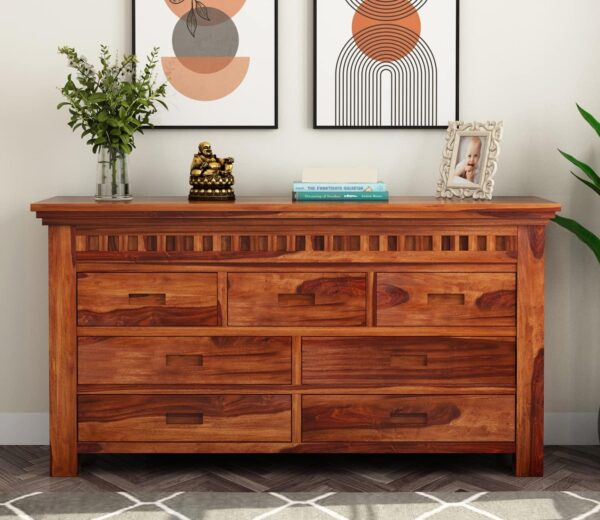 Sheesham Wood Chest of Drawers Honey Finish
