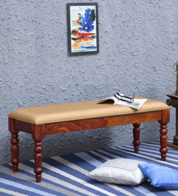 Solid Sheesham Wooden Bench for Living Room