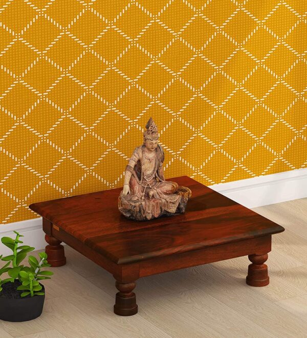 Sheesham Wood Pooja Chowki with Maple Finish